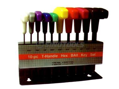 10PC SAE T-Handle Ball End Torx Key Set