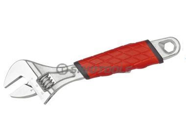 Adjustable Wrench with Double Color Plastic Handle