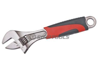 Adjustable Wrench with Double Color Plastic Handle
