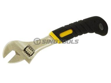 Adjustable Wrench with Double Color Curved Handle
