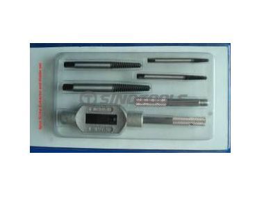 4PC Screw Extractor And Holder Set, Fine/Coarse Thread
