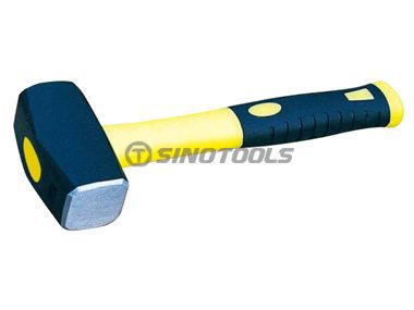 二重色のプラスチックコーティングハンドルを備えたイギリスのタイプの石打ちハンマー